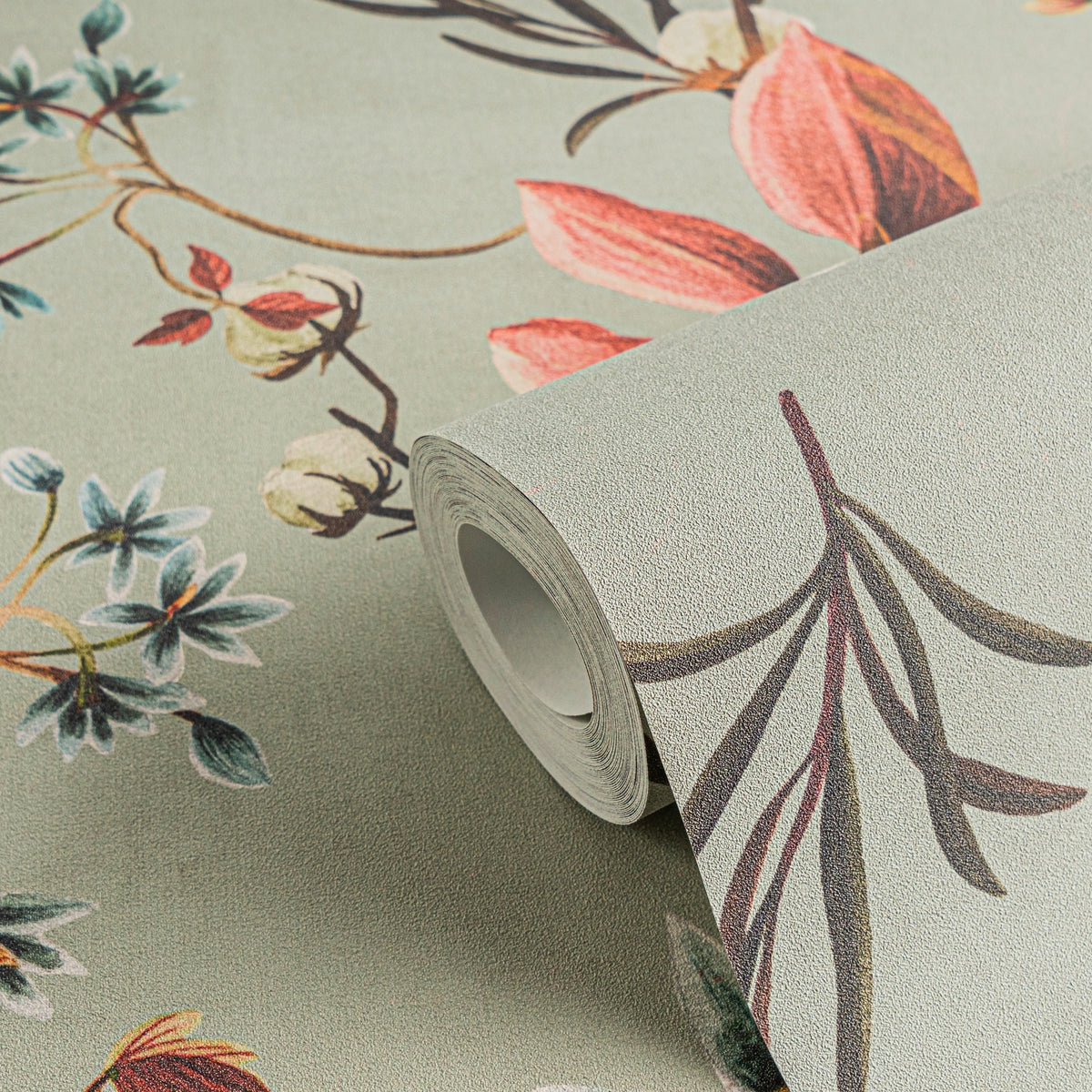 High-Quality Non-Woven Wallpaper Grey Floral