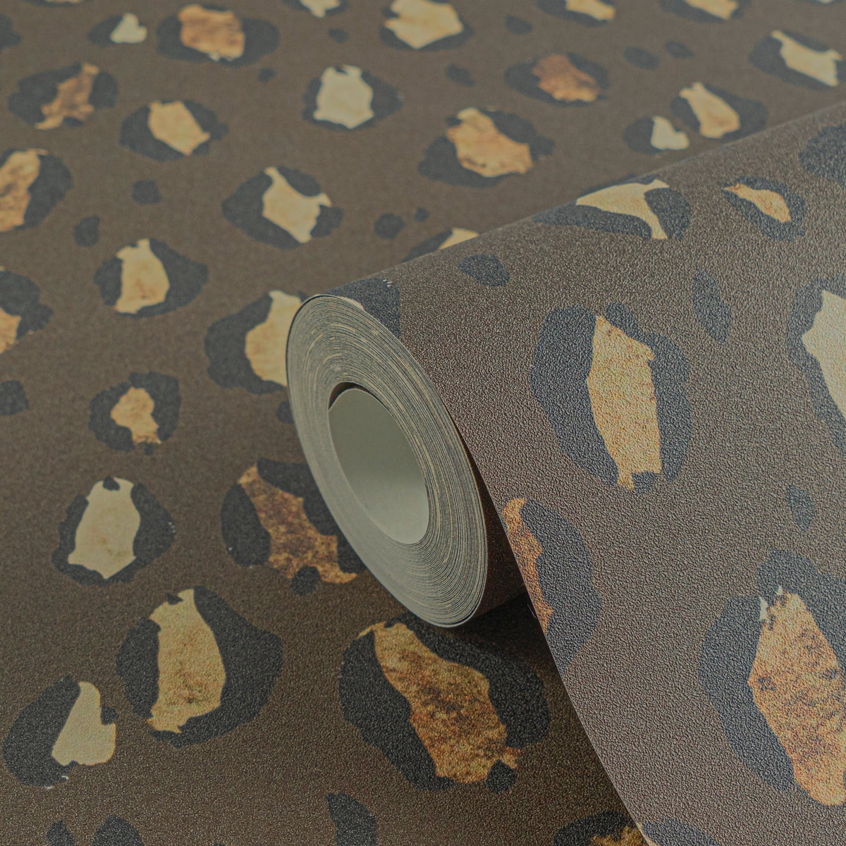 High-Quality Non-Woven Wallpaper Brown Animals