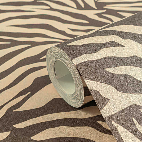 High-Quality Non-Woven Wallpaper Brown Animals