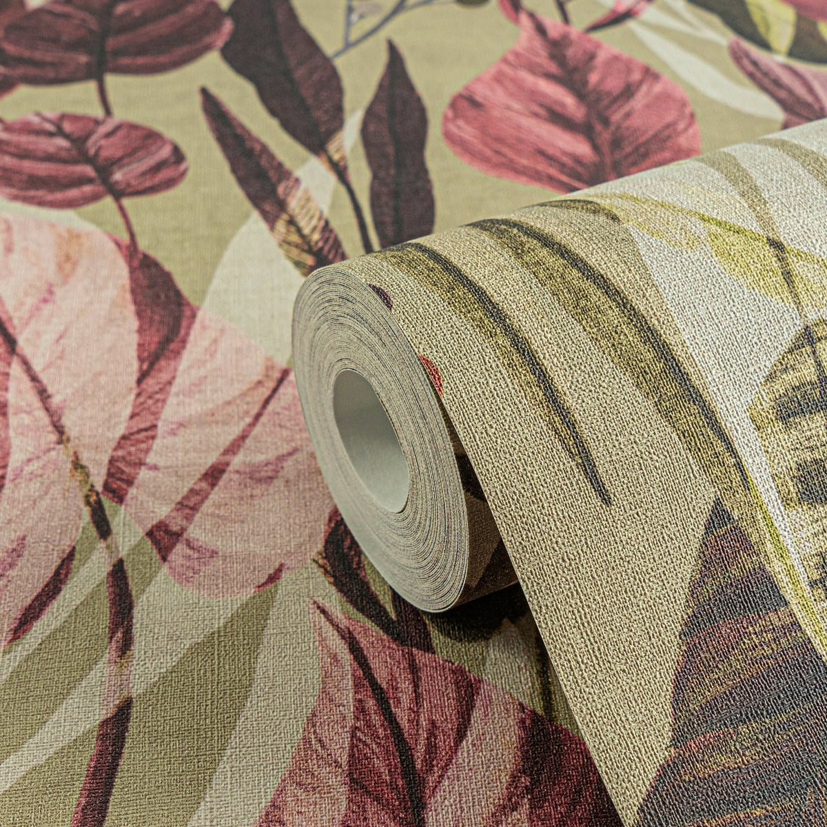 Premium Non-Woven Wallpaper Green Floral