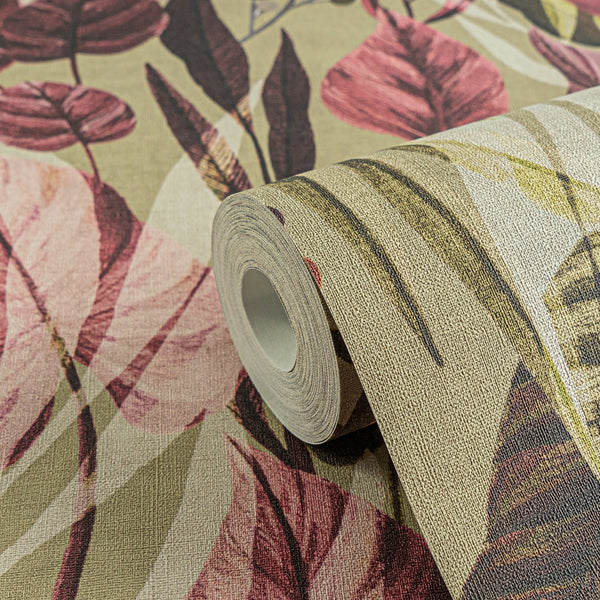 Premium Non-Woven Wallpaper Green Floral