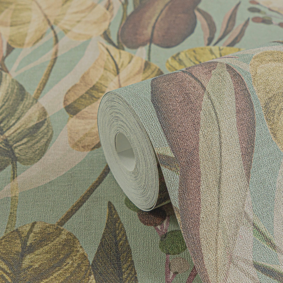 High-Quality Non-Woven Wallpaper Brown Floral