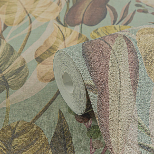 High-Quality Non-Woven Wallpaper Brown Floral
