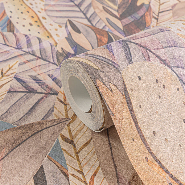 High-Quality Non-Woven Wallpaper Brown Floral