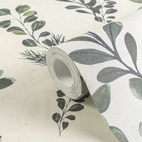 High-Quality Non-Woven Wallpaper Grey Floral