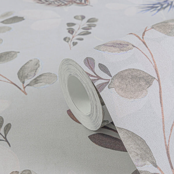 Premium Non-Woven Wallpaper Grey Floral