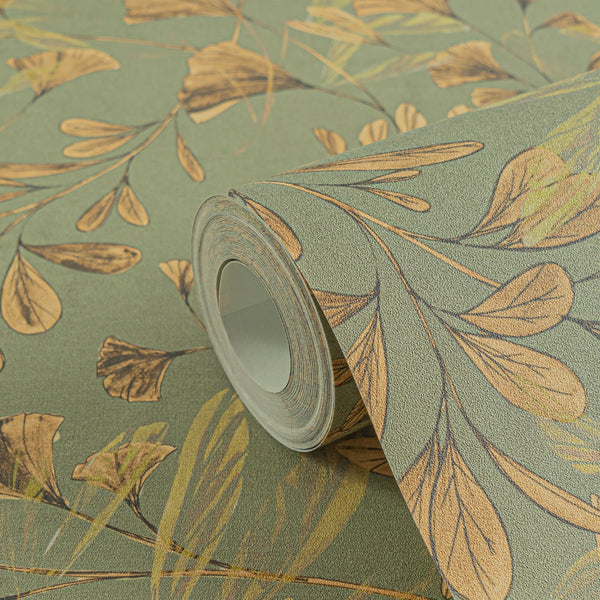 High-Quality Non-Woven Wallpaper Brown Floral