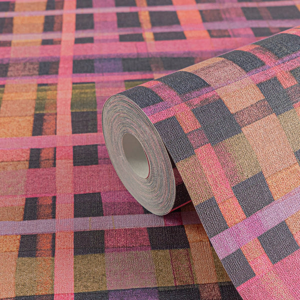High-quality Non-Woven Wallpaper Pink Graphic