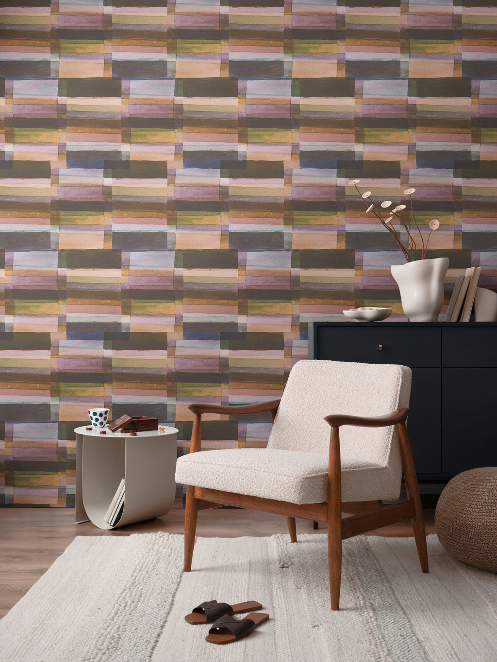 Hochwertige  Tapete aus der Kollektion Anna D'Andrea in Braun