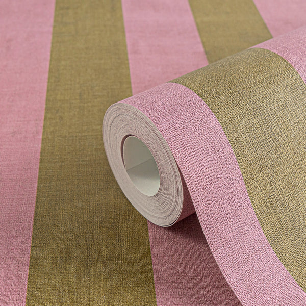 High-Quality Non-Woven Green Striped Wallpaper