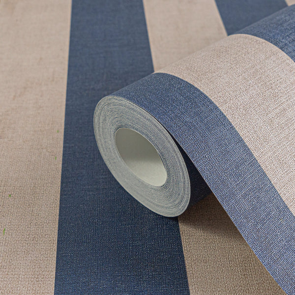High-Quality Non-Woven Wallpaper Blue Stripe Wallpaper