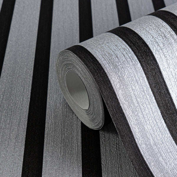 High-quality non-woven wallpaper silver wood look