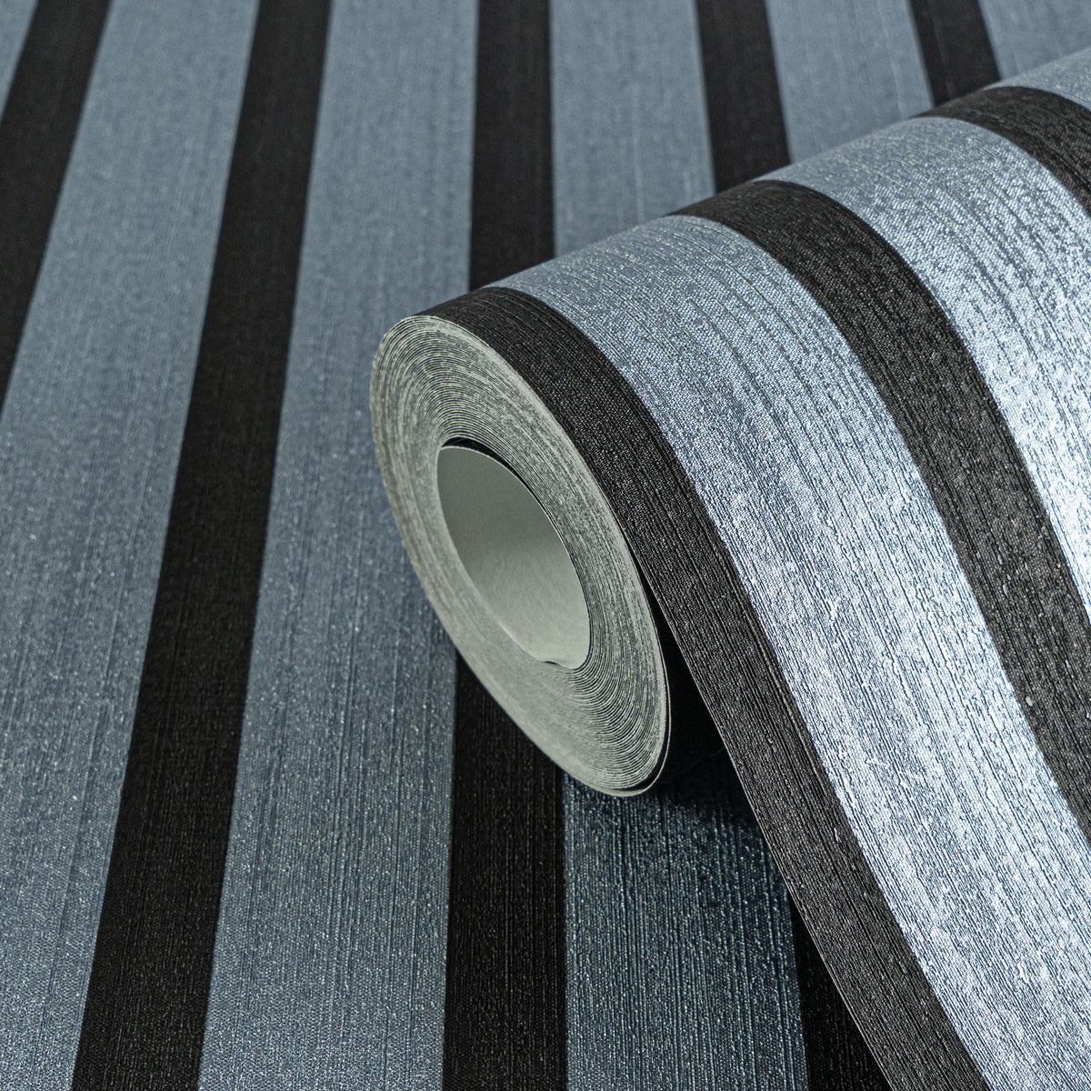 High-Quality Non-Woven Wallpaper Blue Wood Look