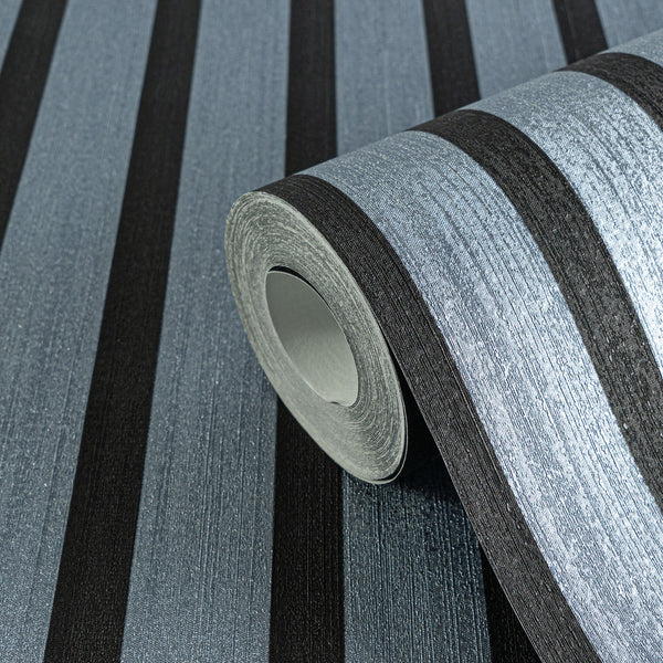 High-Quality Non-Woven Wallpaper Blue Wood Look