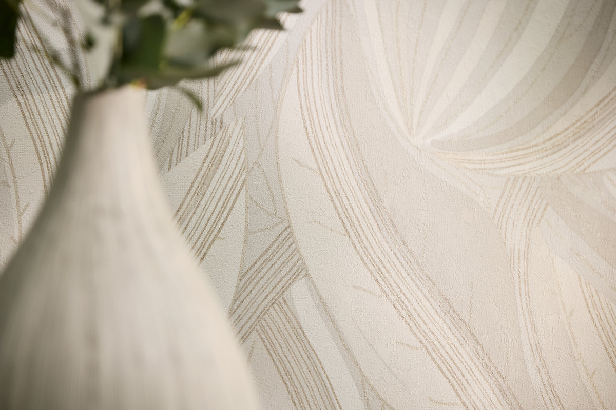 Hochwertige Vliestapete Creme Floral