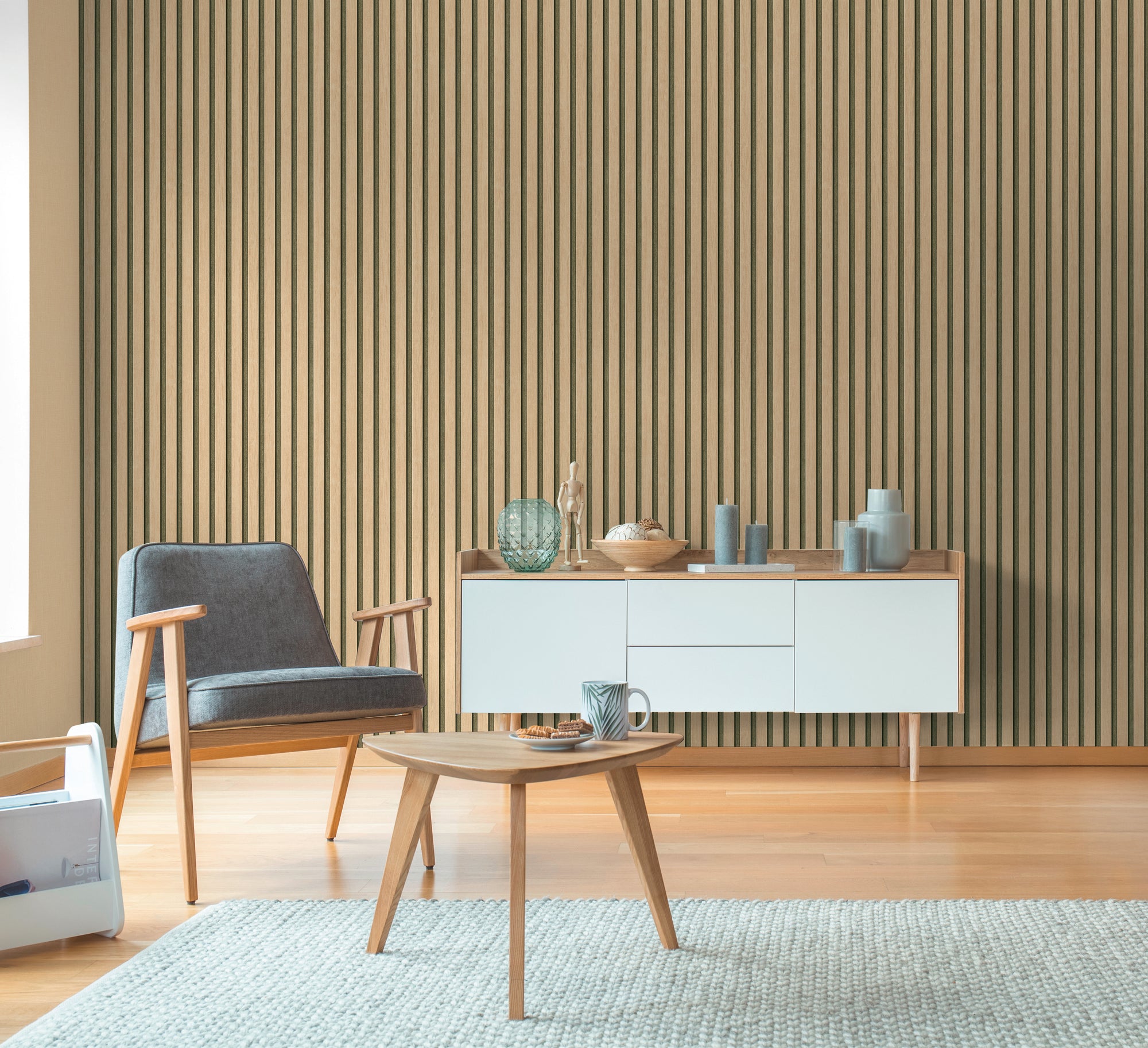 Hochwertige Tapete aus der Kollektion Hygge III in Braun