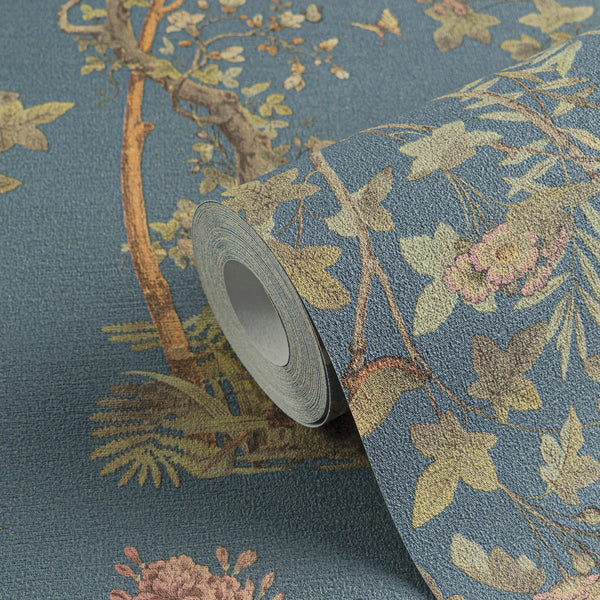 Papel pintado de alta calidad de la colección Historia del Arte 2 en color azul. 