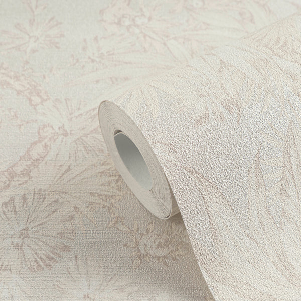 Hochwertige Vliestapete Creme Floral