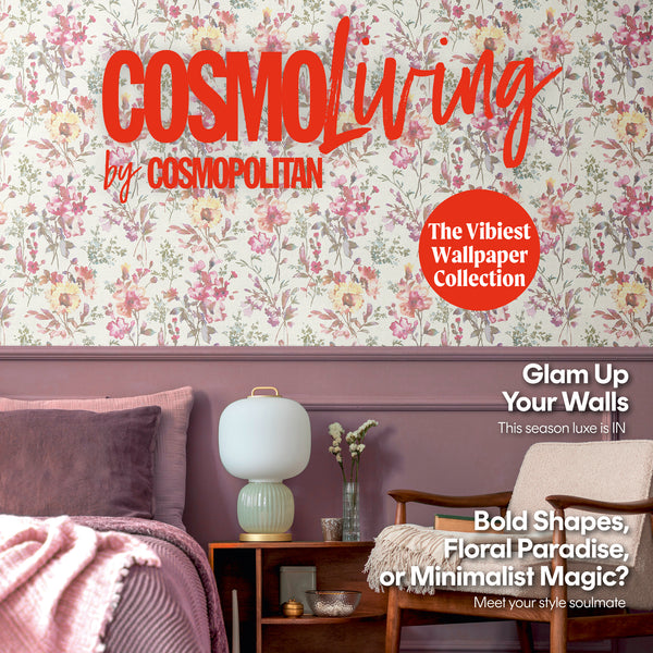 Papel pintado de alta calidad de la colección CosmoLiving en color blanco. 