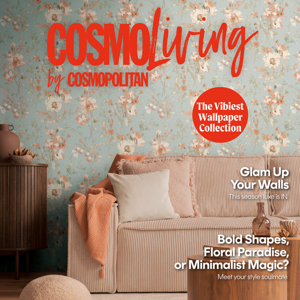 Papel pintado de alta calidad de la colección CosmoLiving en color azul. 