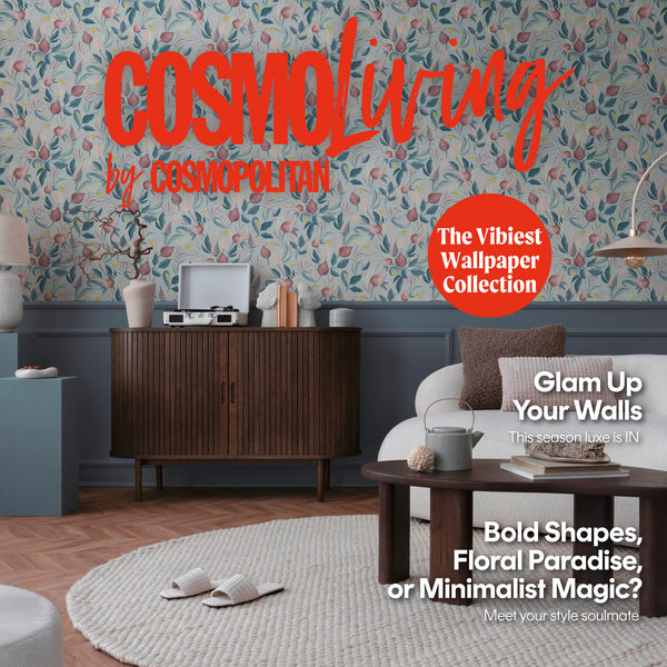 Papel pintado de alta calidad de la colección CosmoLiving en color azul. 
