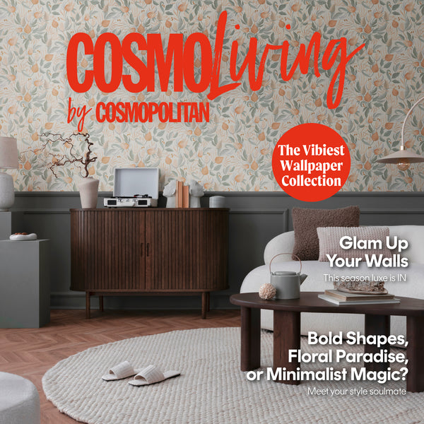Papel pintado de alta calidad de la colección CosmoLiving en color crema. 