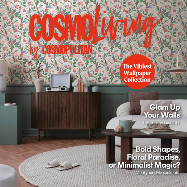 Papel pintado de alta calidad de la colección CosmoLiving en color blanco. 