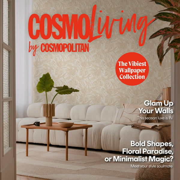 Papel pintado de alta calidad de la colección CosmoLiving en color beige. 
