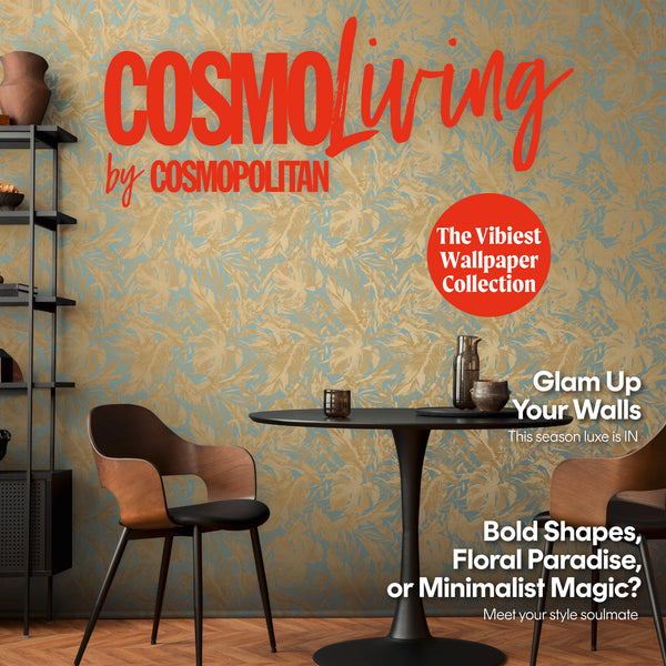 Papel pintado de alta calidad de la colección CosmoLiving en color azul. 