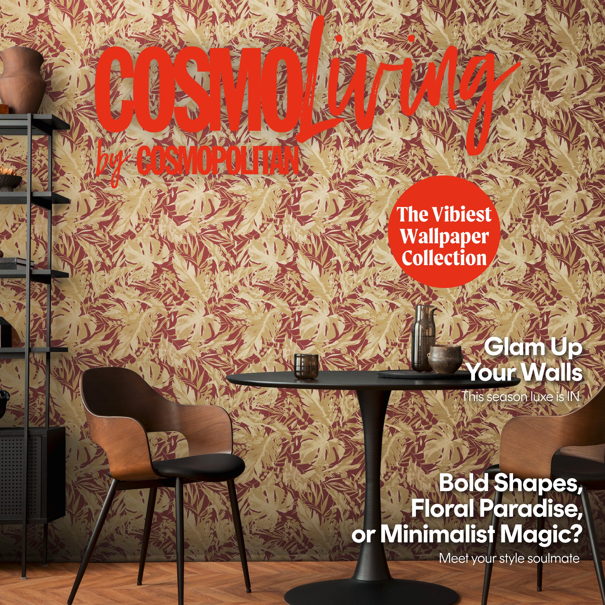 High-quality wallpaper from the CosmoLiving collection in red 