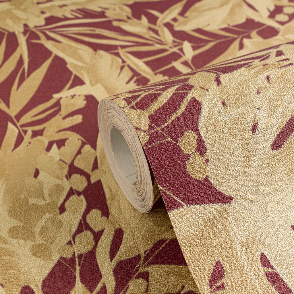 High-Quality Non-Woven Wallpaper Red Jungle
