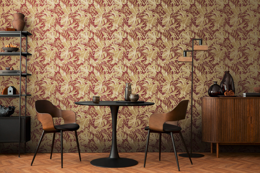 High-Quality Non-Woven Wallpaper Red Jungle