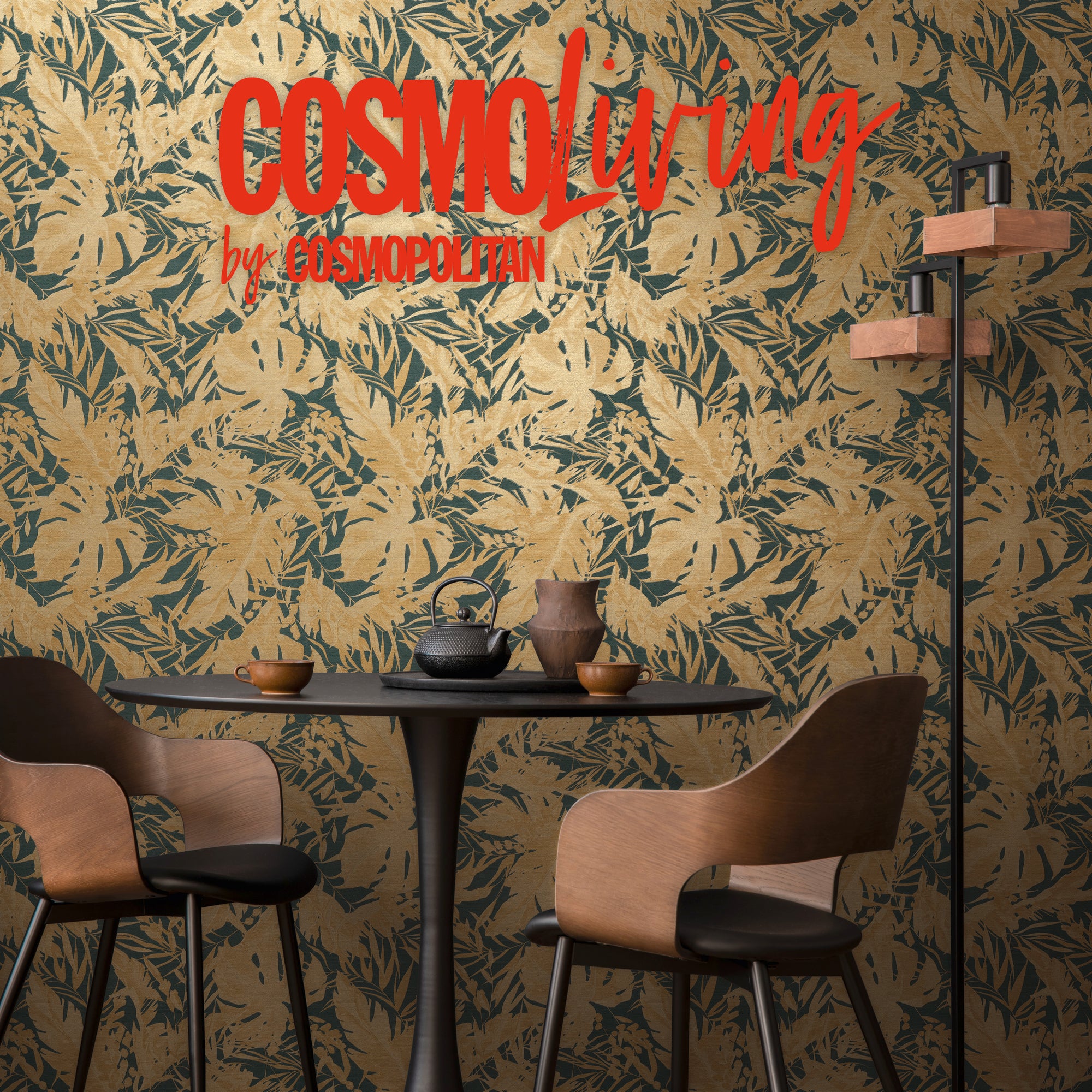 Hochwertige  Tapete aus der Kollektion CosmoLiving in Petrol