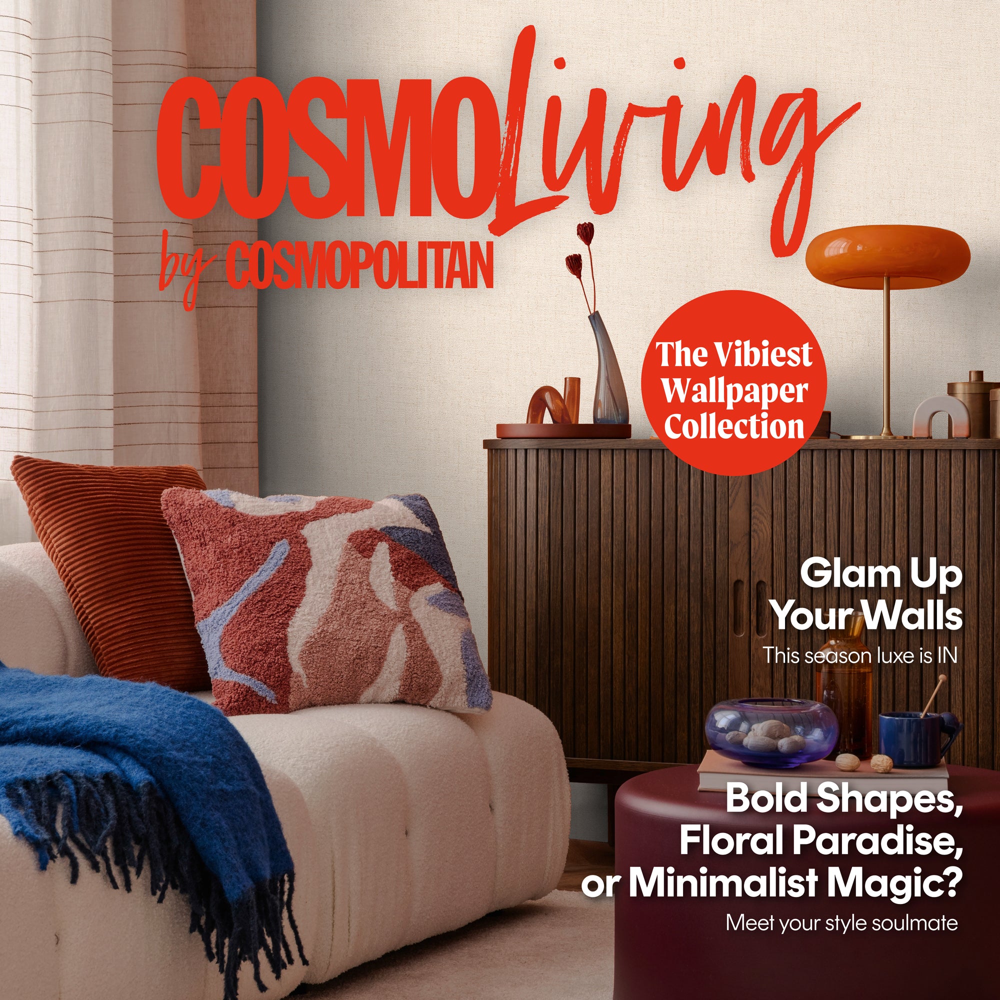 High-quality wallpaper from the CosmoLiving collection in cream 