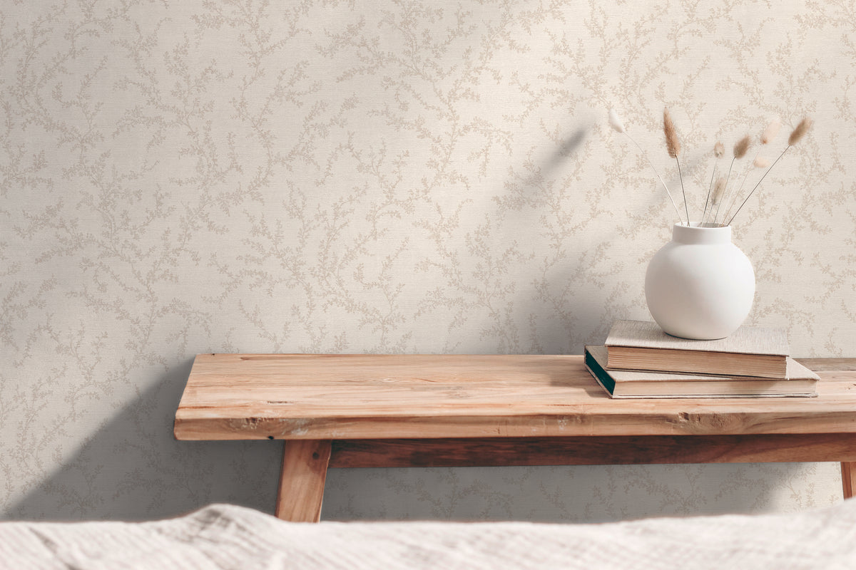 Papel pintado de alta calidad de la colección Hygge III en color crema. 