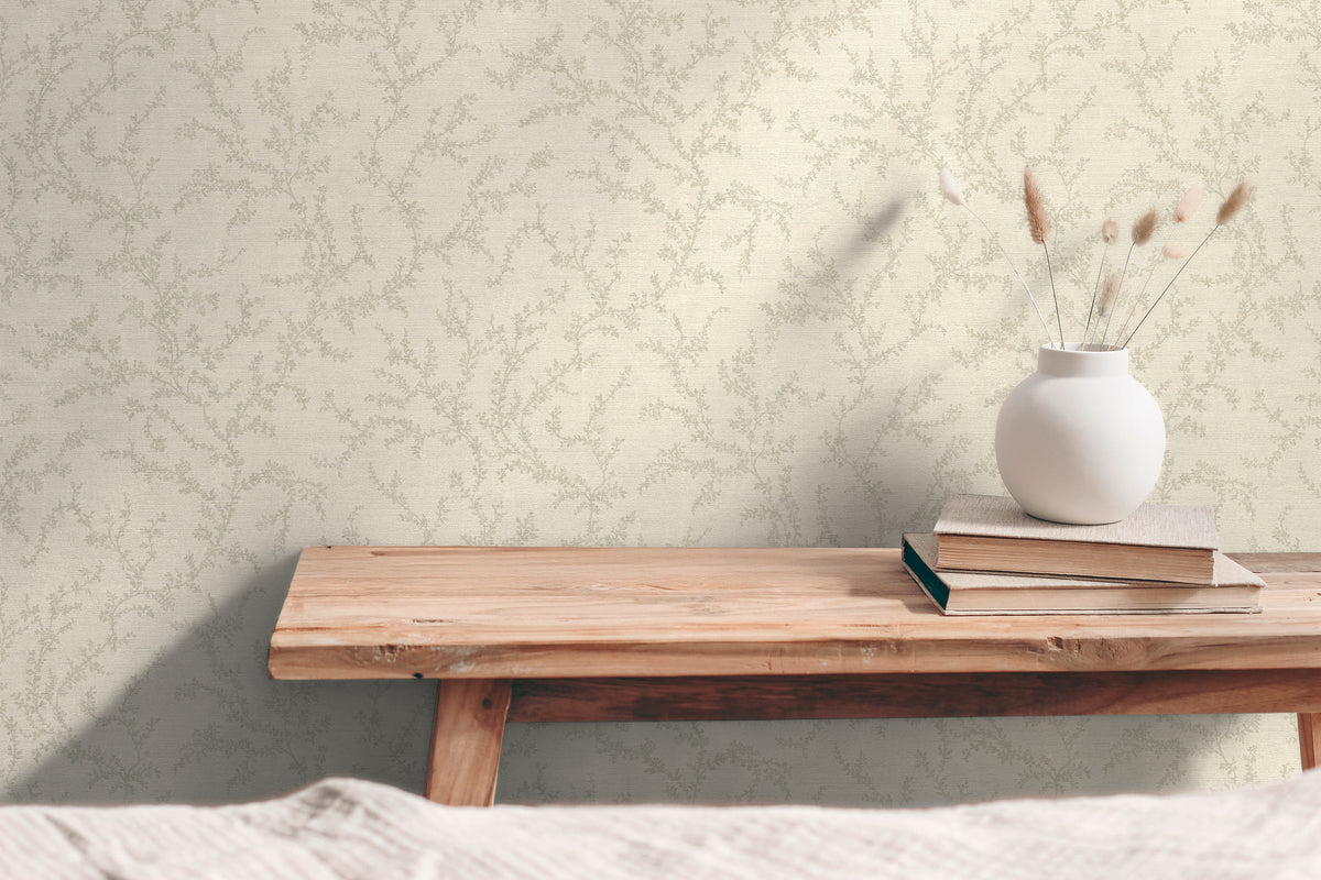 Papel pintado de alta calidad de la colección Hygge III en color crema. 