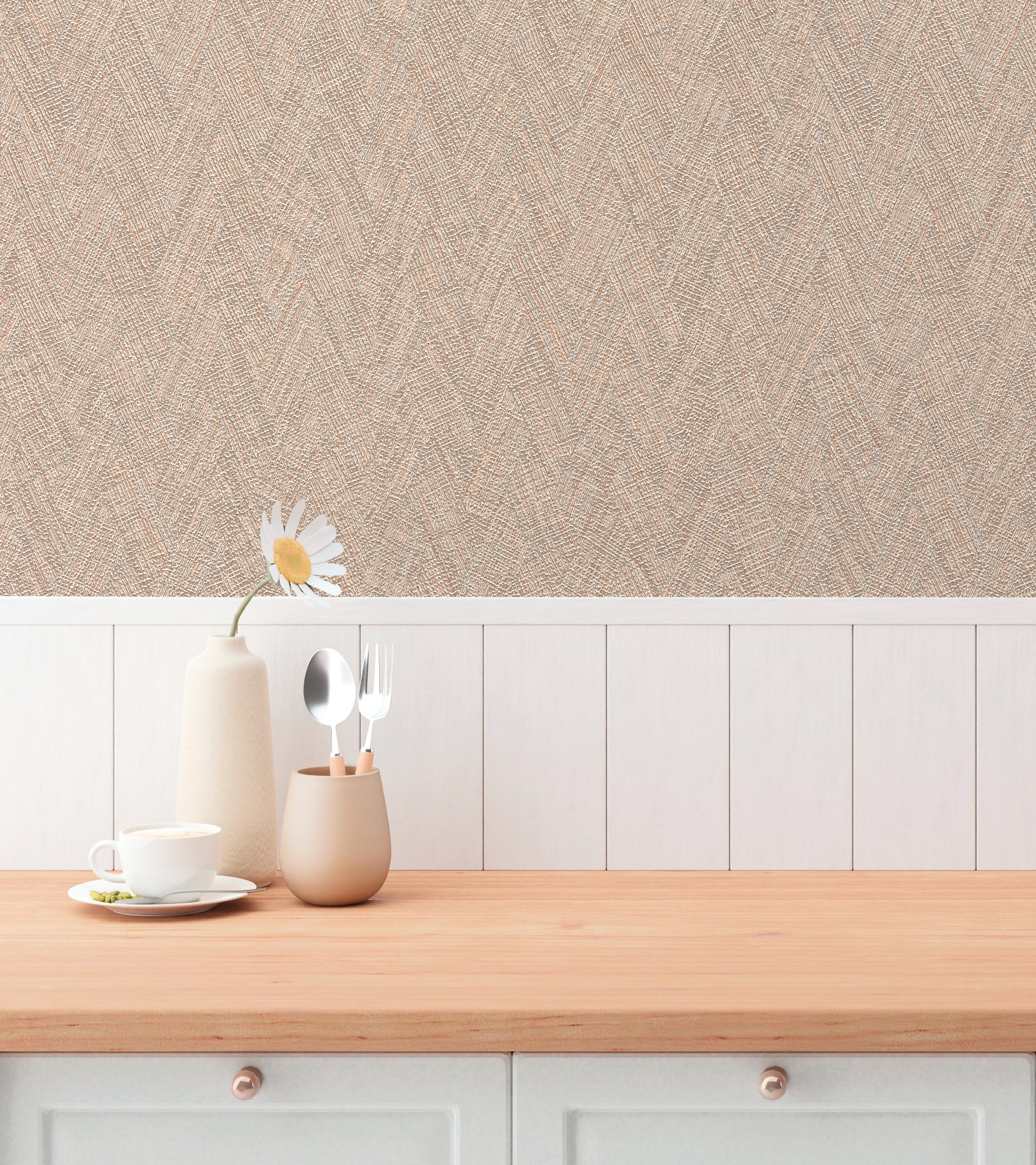 Hochwertige Tapete aus der Kollektion Hygge III in Braun