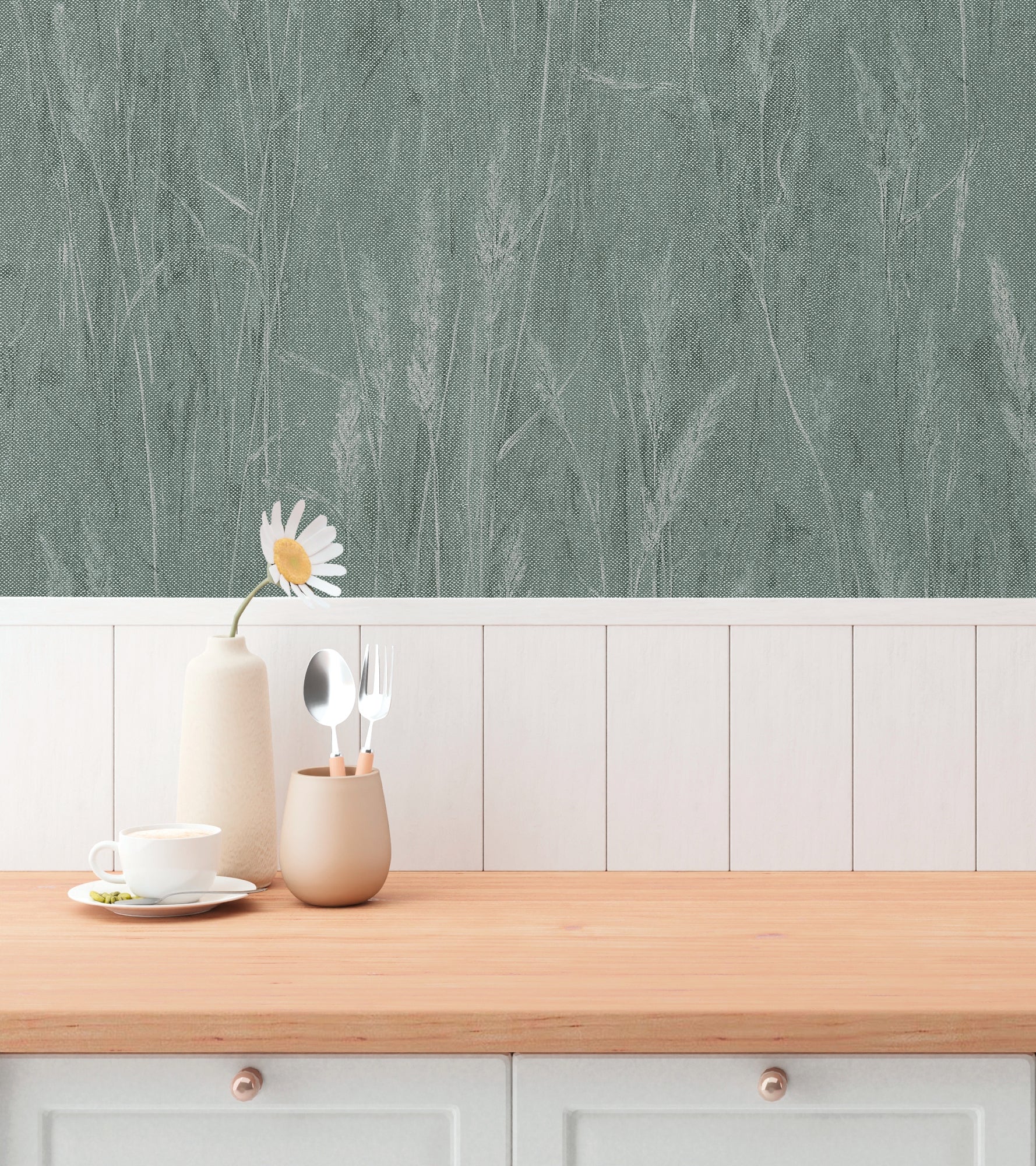 Hochwertige Tapete aus der Kollektion Hygge III in Grün