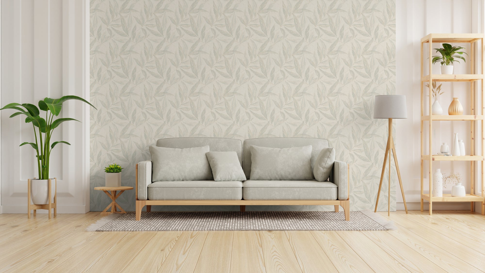 High-quality Non-Woven Wallpaper White Natural