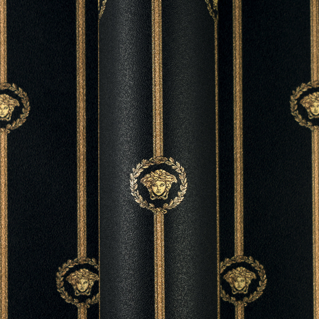 Versace 6-Vliestapete Vinyltapete Schwarz Medusakopf