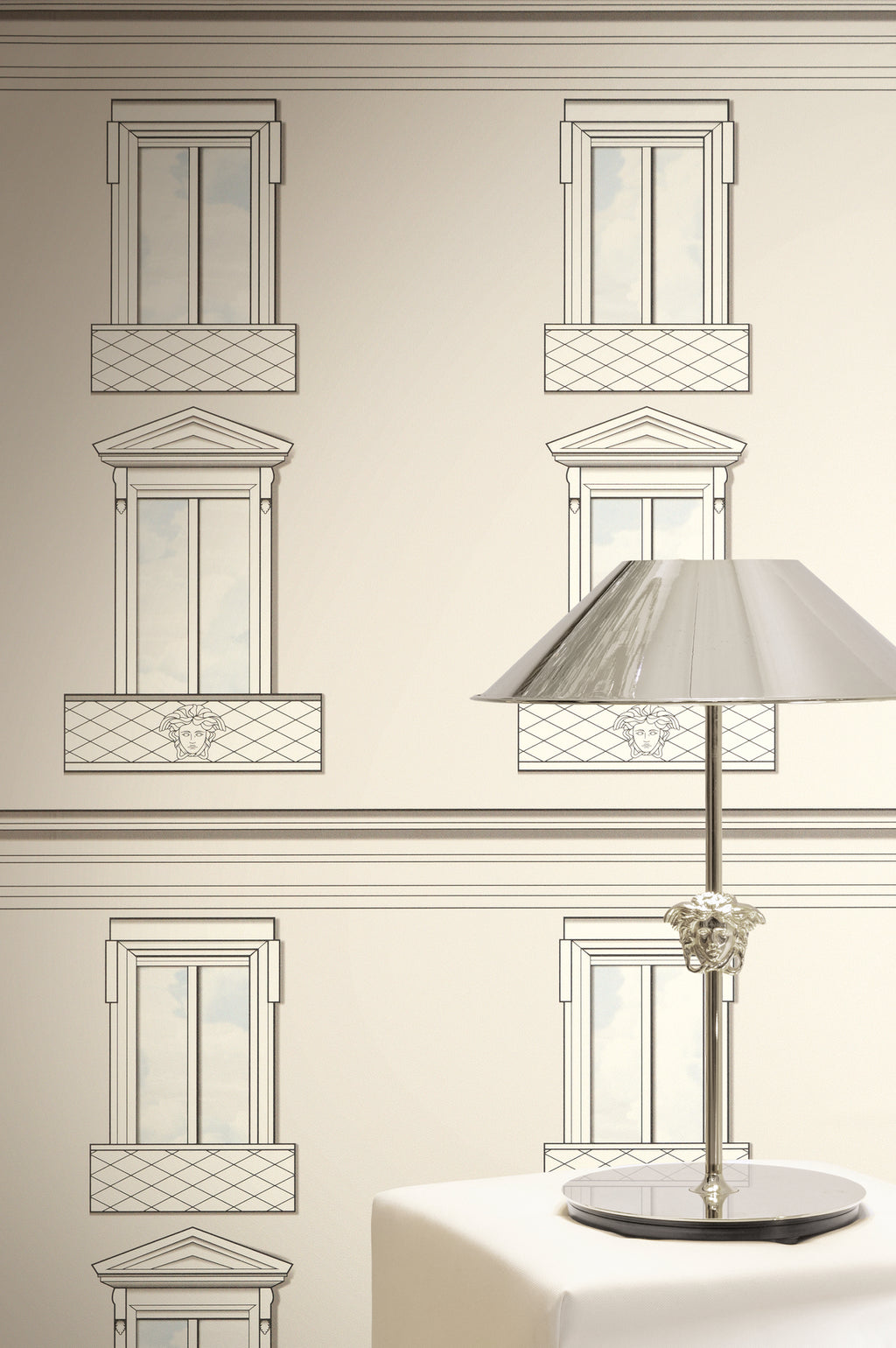 Versace 6-Vliestapete Vinyltapete Beige Medusakopf