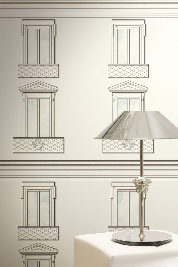 Versace 6-Vliestapete Vinyltapete Weis Medusakopf