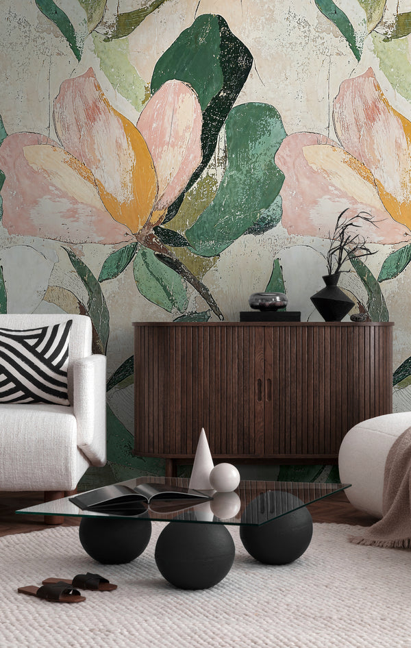 Papel pintado de alta calidad de la colección CosmoLiving en color verde. 