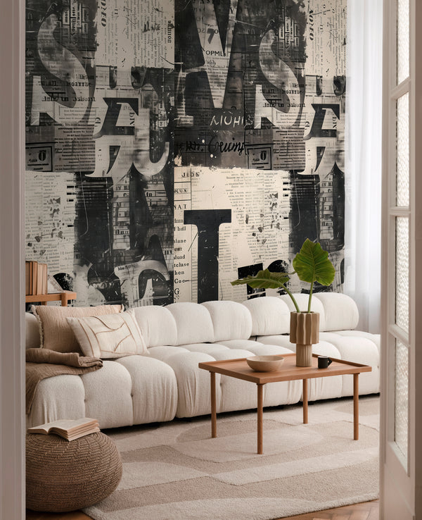 Papel pintado de alta calidad de la colección CosmoLiving en color crema. 