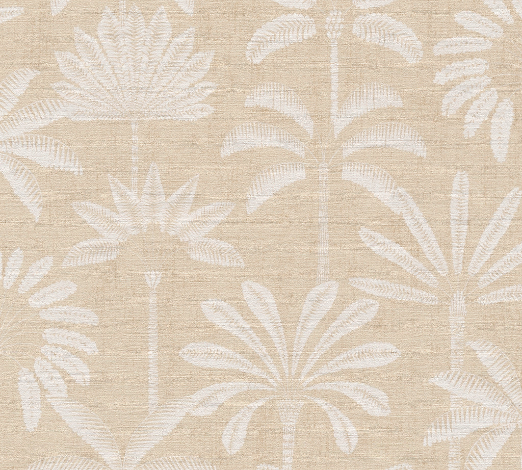Cuba II-Vliestapete Vinyltapete Beige Dschungel