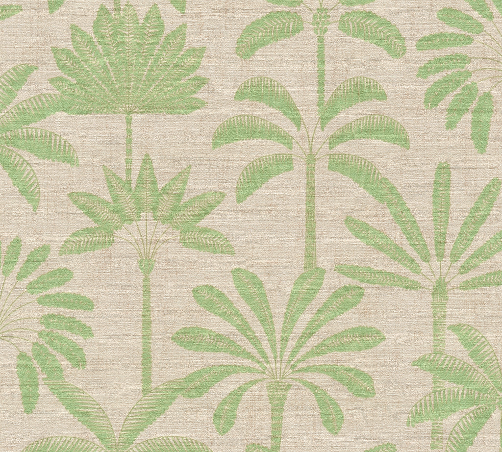 Cuba II-Vliestapete Vinyltapete Beige Dschungel