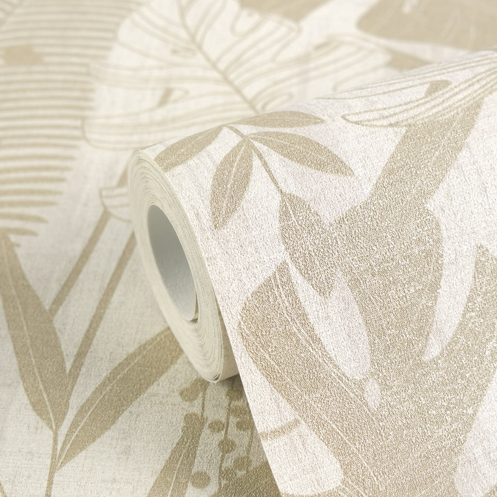 Cuba II-Vliestapete Vinyltapete Beige Dschungel