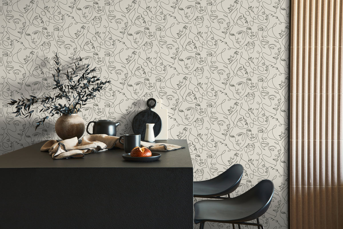 High-Quality Non-Woven Wallpaper White Modern