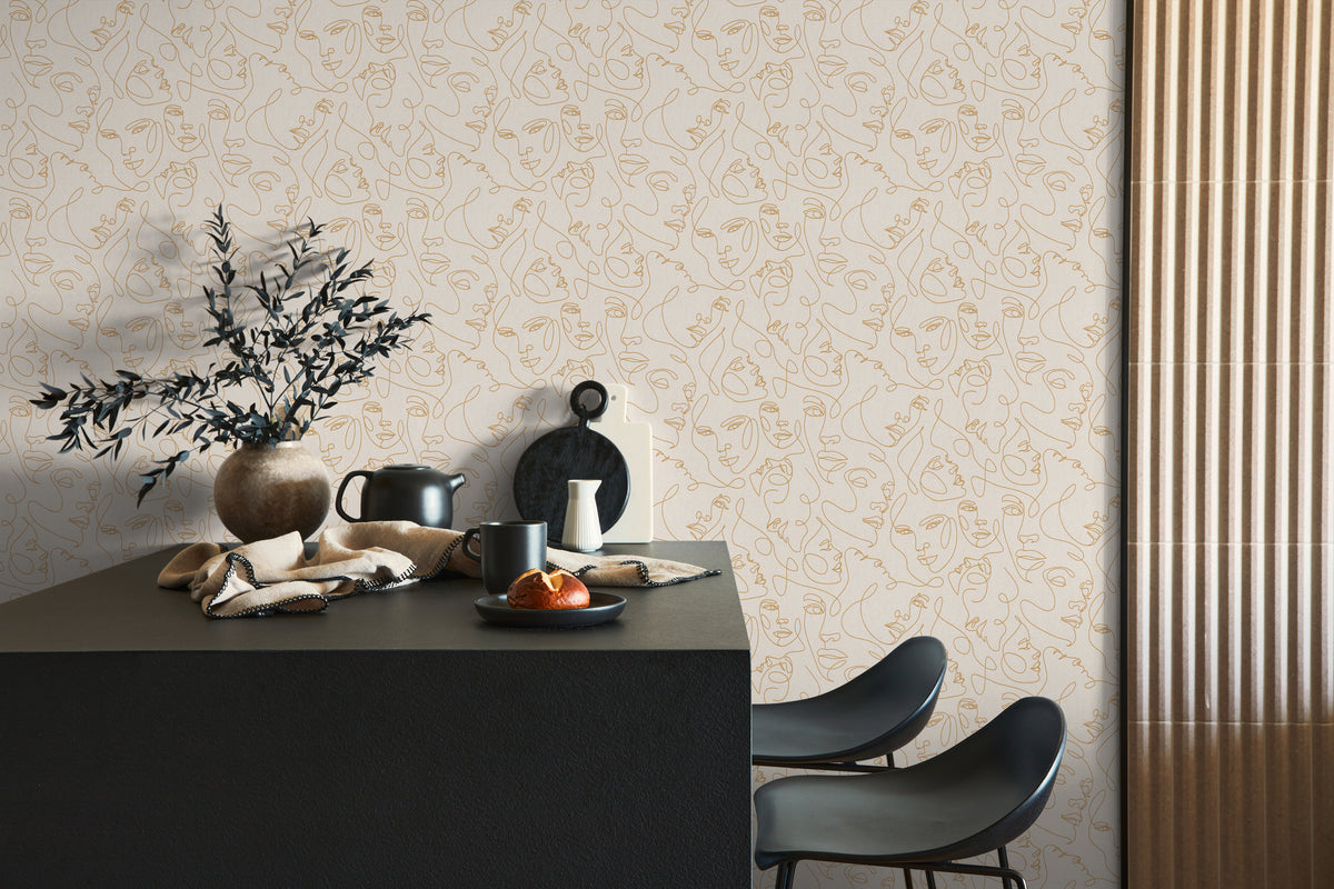 High-Quality Non-Woven Wallpaper White Modern