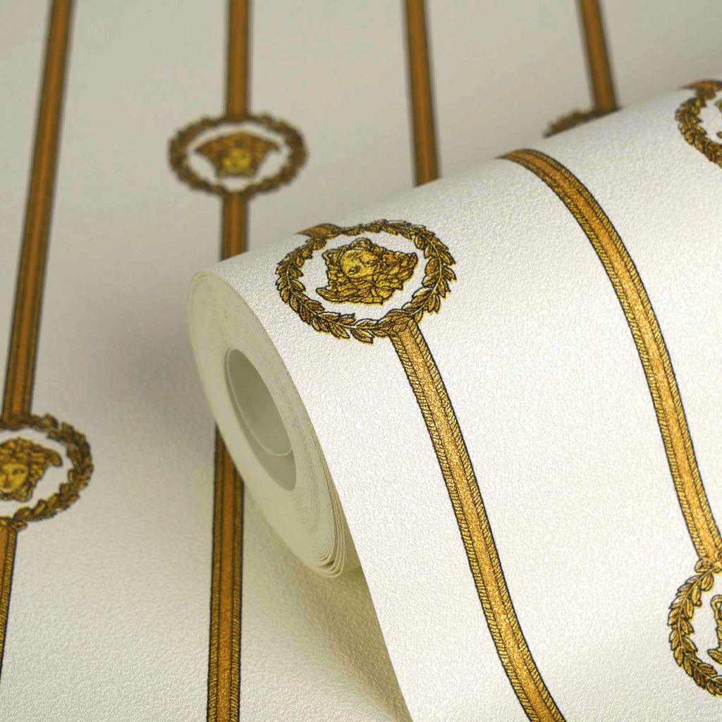 Versace 6-Vliestapete Vinyltapete Weis Streifentapete